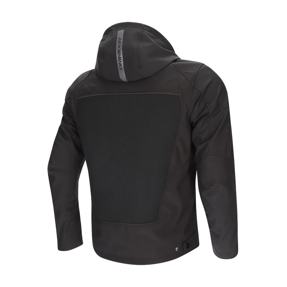 DriRider Blvd II Air Soft Shell Black Textile Hoodie Jacket