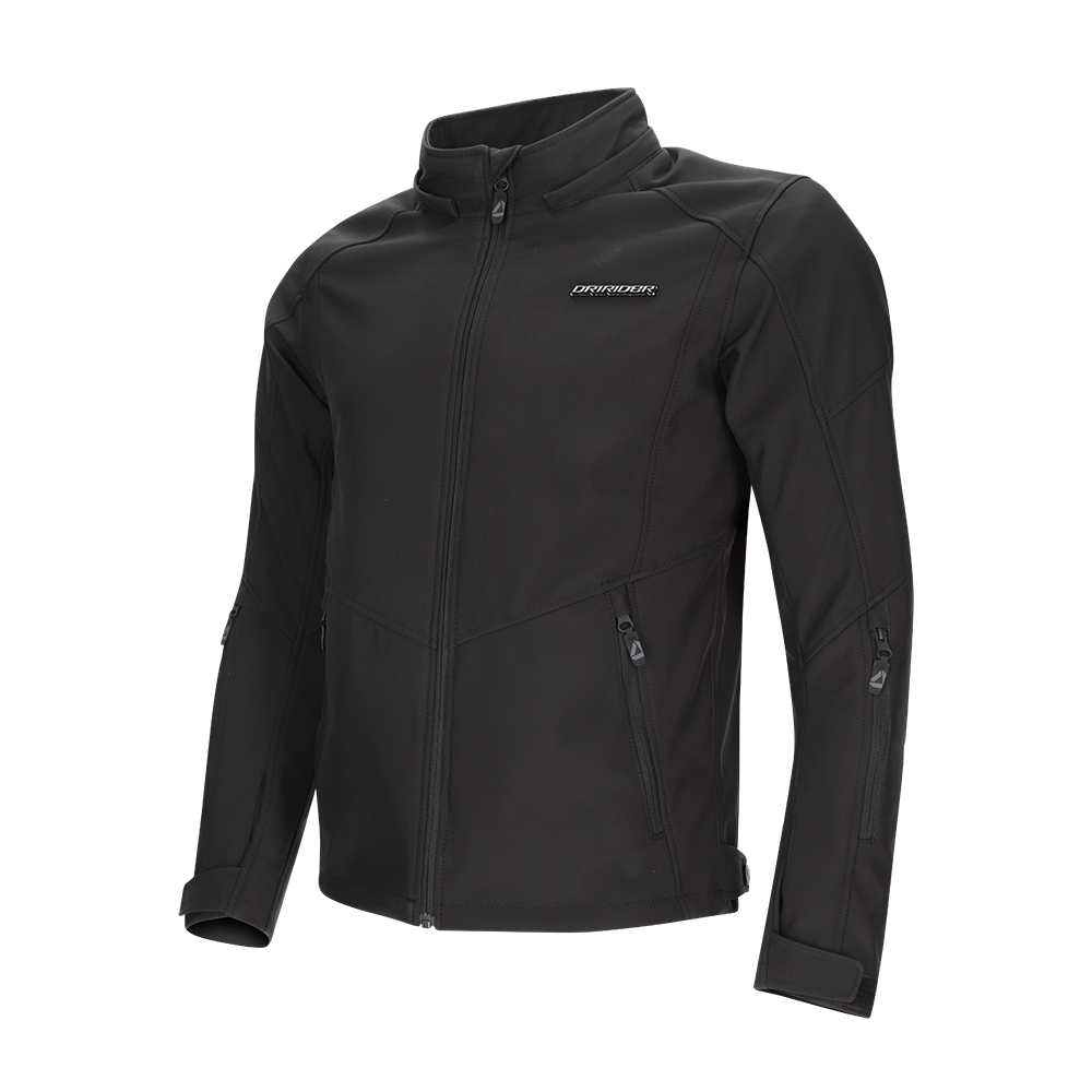 DriRider Blvd II WP Soft Shell Black Textile Hoodie Jacket