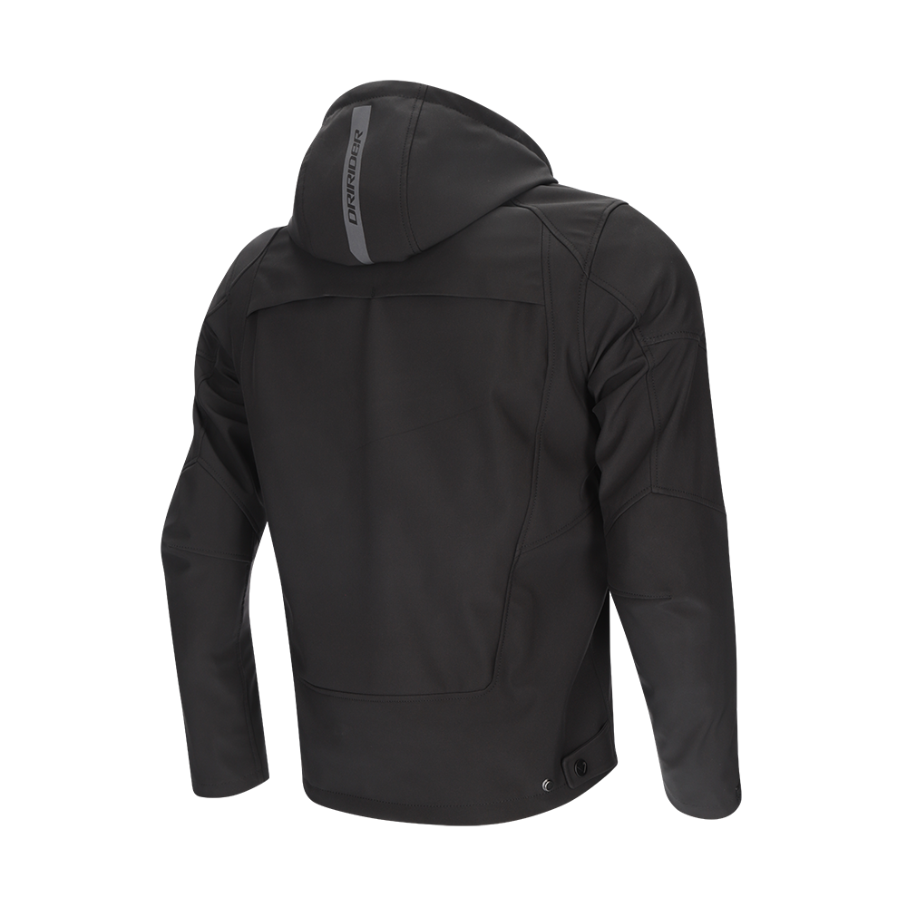 DriRider Blvd II WP Soft Shell Black Textile Hoodie Jacket