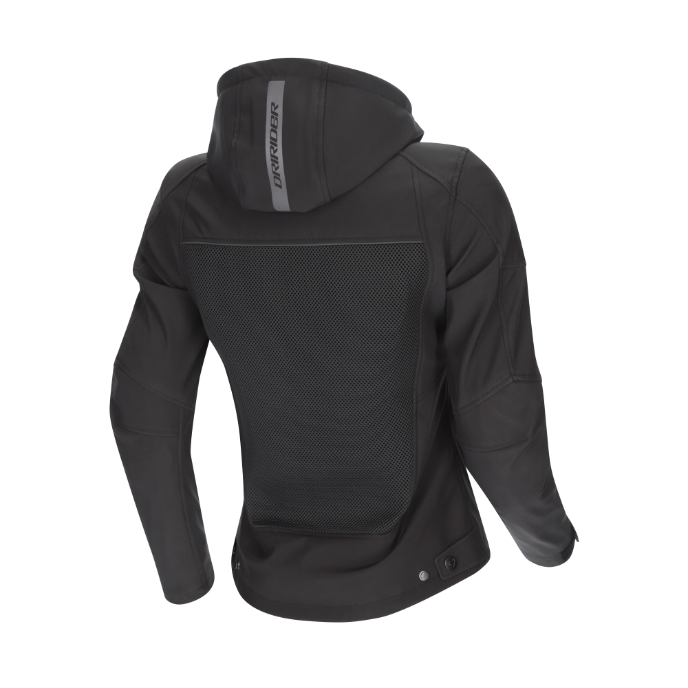 DriRider Blvd II Air Soft Shell Black Womens Textile Hoodie Jacket