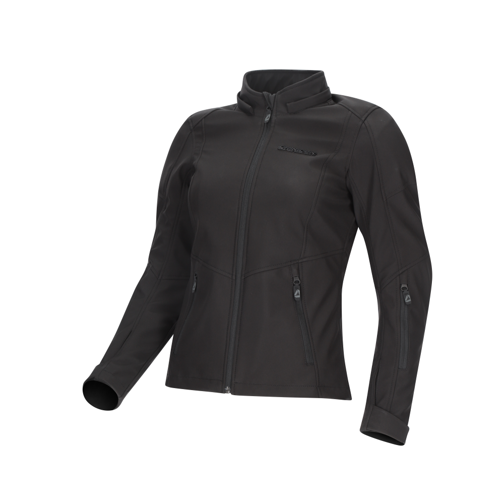 DriRider Blvd II WP Soft Shell Black Womens Textile Hoodie Jacket