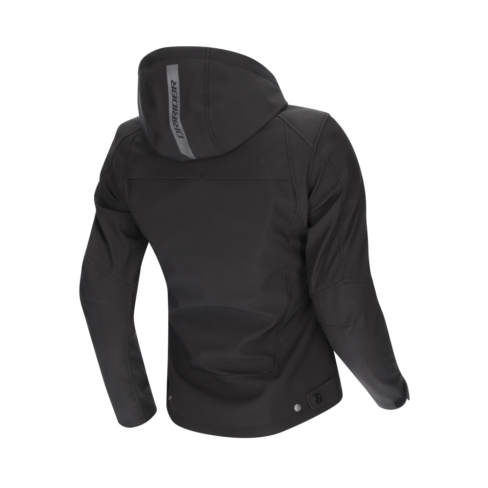 DriRider Blvd II WP Soft Shell Black Womens Textile Hoodie Jacket