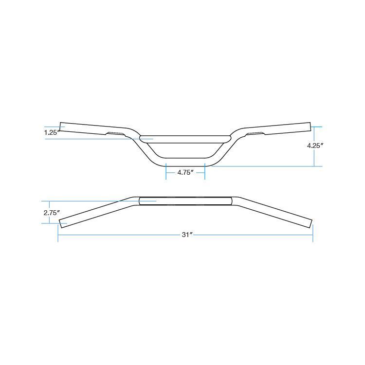 Biltwell Inc. Moto 7/8" Non-Dimpled Handlebars Black
