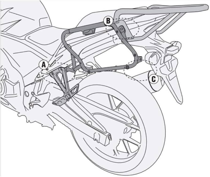 Givi PLX1119 Side Case Pannier Holder for Honda CB 500 F/CBR500R 13-17 w/V35/V37 Monokey Side Cases