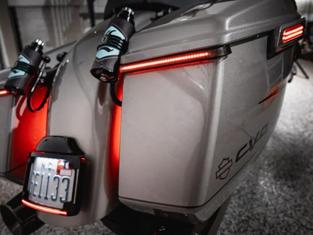 Custom Dynamics CD-CDLPDC2026S Sequential Low Profile Bagz Saddlebag Lights w/Red Run/Brake Amber Turn & Smoke Lens for Harley-Davidson Touring 26-Up