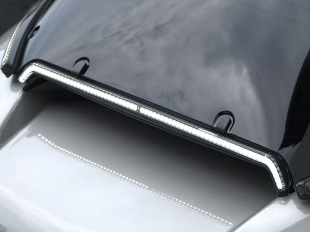 Custom Dynamics CD-CDRG23CB LED Center Fairing Vent Trim w/Amber & White LED's Gloss Black w/Smoked Lens for Road Glide 24-Up/CVO Roadglide (inc 'STin.) 23-Up