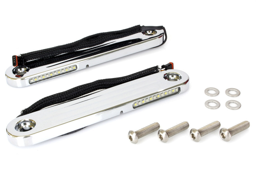 Custom Dynamics CD-PBDS14CRM LED Dynamic Strips w/Amber Turn/White Run Chrome for Harley-Davidson Street Glide 14-23