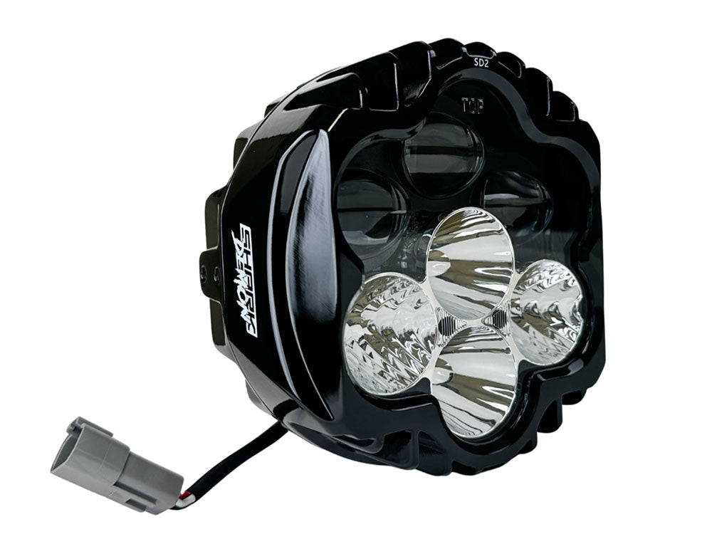 Custom Dynamics CD-SD2BWW Shark Demon LED Headlight Kit Black for most Touring 94-24 Models w/Batwing Fairings