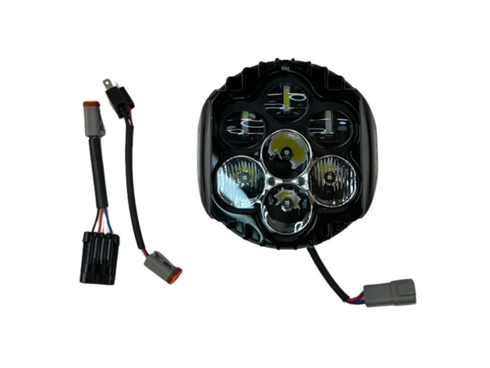 Custom Dynamics CD-SD2BWW Shark Demon LED Headlight Kit Black for most Touring 94-24 Models w/Batwing Fairings