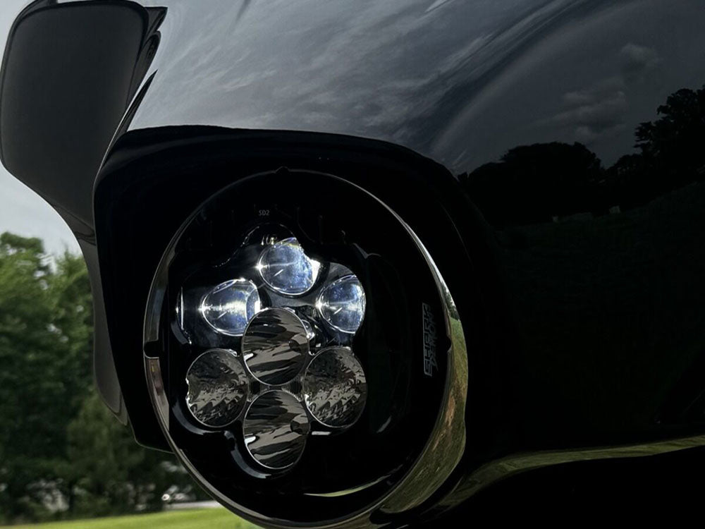 Custom Dynamics CD-SD2BWW Shark Demon LED Headlight Kit Black for most Touring 94-24 Models w/Batwing Fairings
