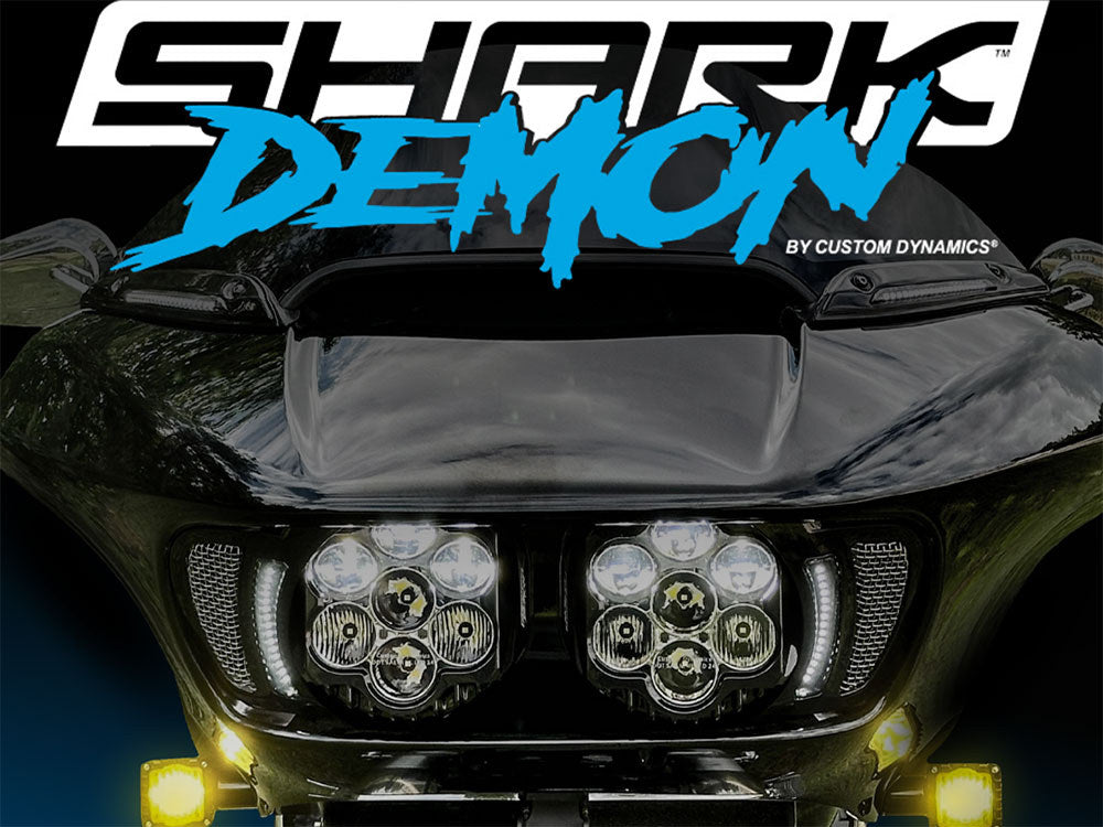 Custom Dynamics CD-SD2RGWW Shark Demon 2 Performance LED Headlight Kit White/White for Road Glide 15-23
