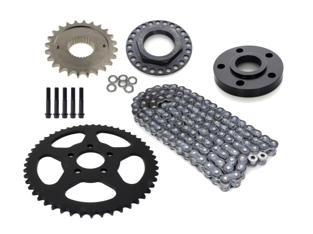 RSS CHAIN CONV-05-BLK Rear Drive Belt to Chain Conversion Kit for Harley-Davidson Softail Rocker 08-11/Breakout 13-17 Models (Black Rear Sprocket & Final Drive Ratio = 2.125:1)