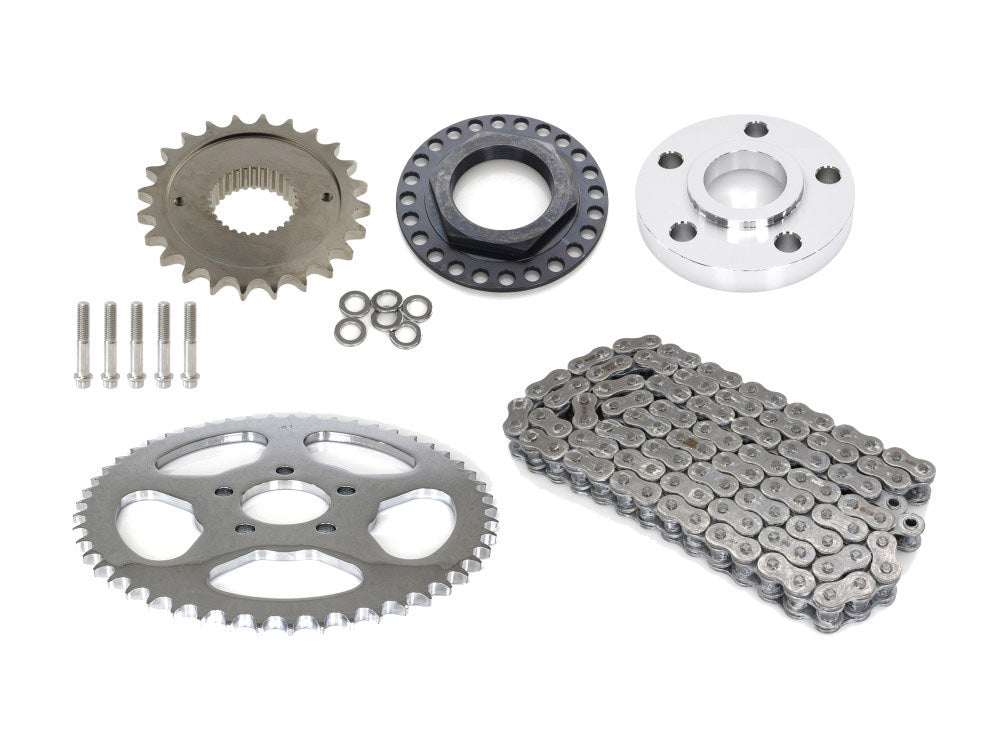 RSS CHAIN CONV-05 Rear Drive Belt to Chain Conversion Kit for Harley-Davidson Softail Rocker 08-11/Breakout 13-17 Models (Chrome Rear Sprocket & Final Drive Ratio = 2.125:1)