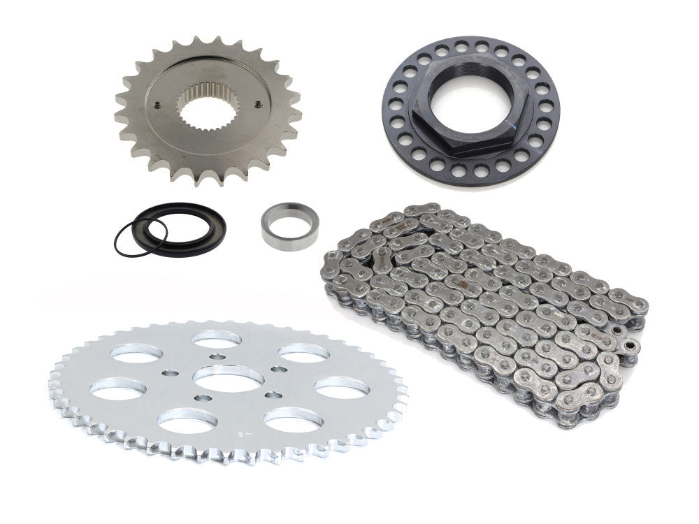 RSS CHAIN CONV-06 Rear Drive Belt to Chain Conversion Kit for Harley-Davidson Big Twin 87-99 Models (Chrome Rear Sprocket & Final Drive Ratio = 2.00:1)