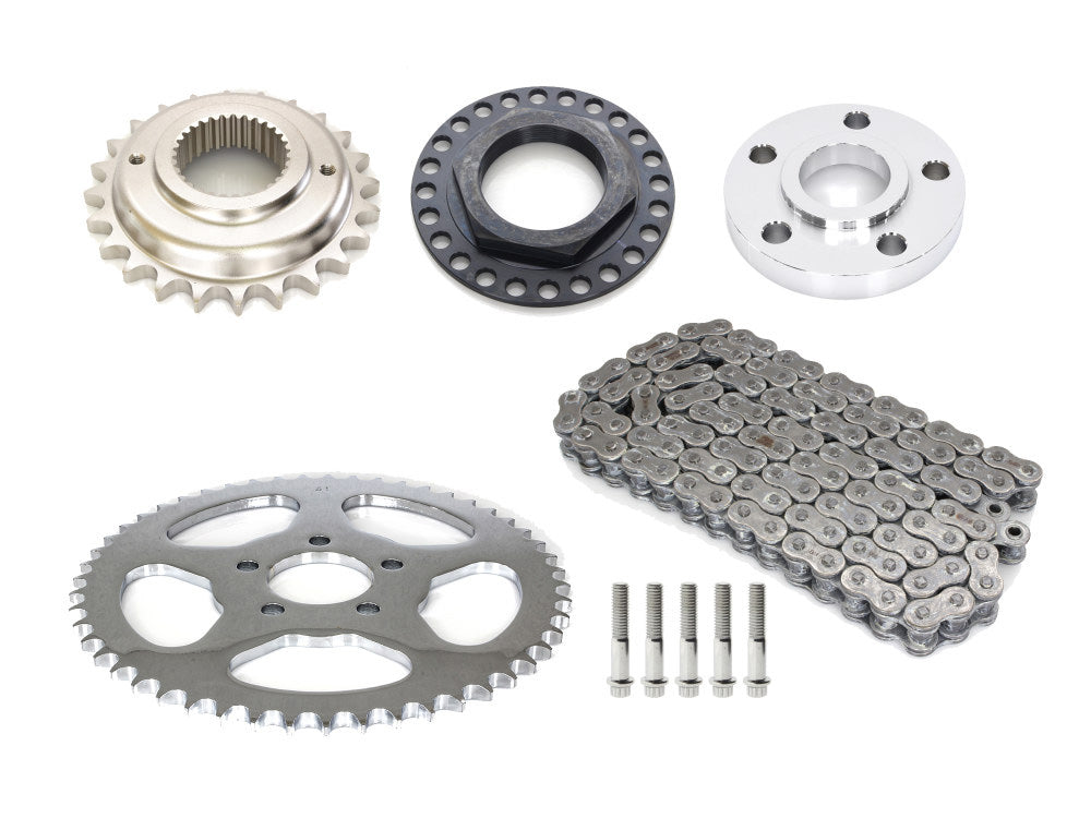 RSS CHAIN CONV-11 Rear Drive Belt to Chain Conversion Kit for Harley-Davidson Softail 2007 Models Only w/200 Rear Tyre (Chrome Rear Sprocket & Final Drive Ratio = 2.12:1)