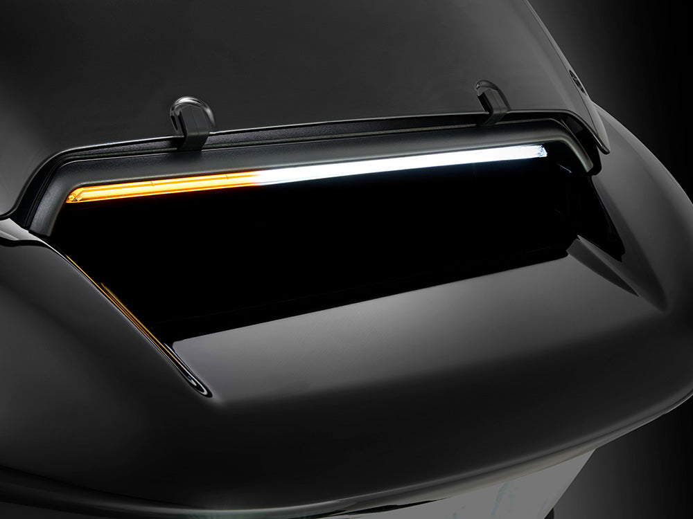 Ciro3D CIR-42020 LED Fairing Vent Insert w/Amber & White LED's Gloss Black w/Smoked Lens for Harley-Davidson CVO Road Glide 23-Up/Road Glide 24-Up