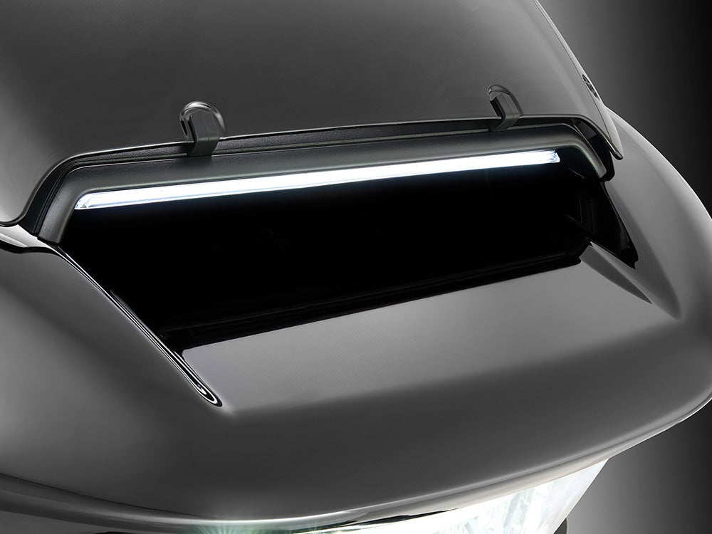 Ciro3D CIR-42020 LED Fairing Vent Insert w/Amber & White LED's Gloss Black w/Smoked Lens for Harley-Davidson CVO Road Glide 23-Up/Road Glide 24-Up