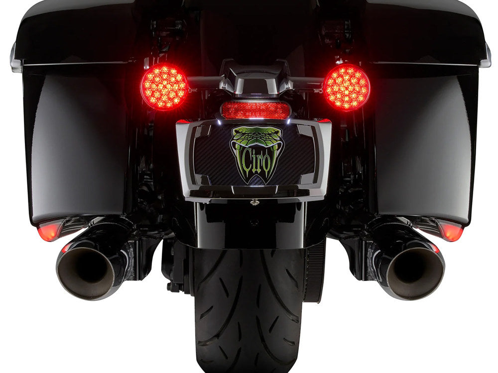 Ciro3D CIR-46155 Machete Saddlebag LED Lights w/Red Run/Brake & Turn w/Smoke Lens for Indian Touring 19-Up w/Hard Saddlebags