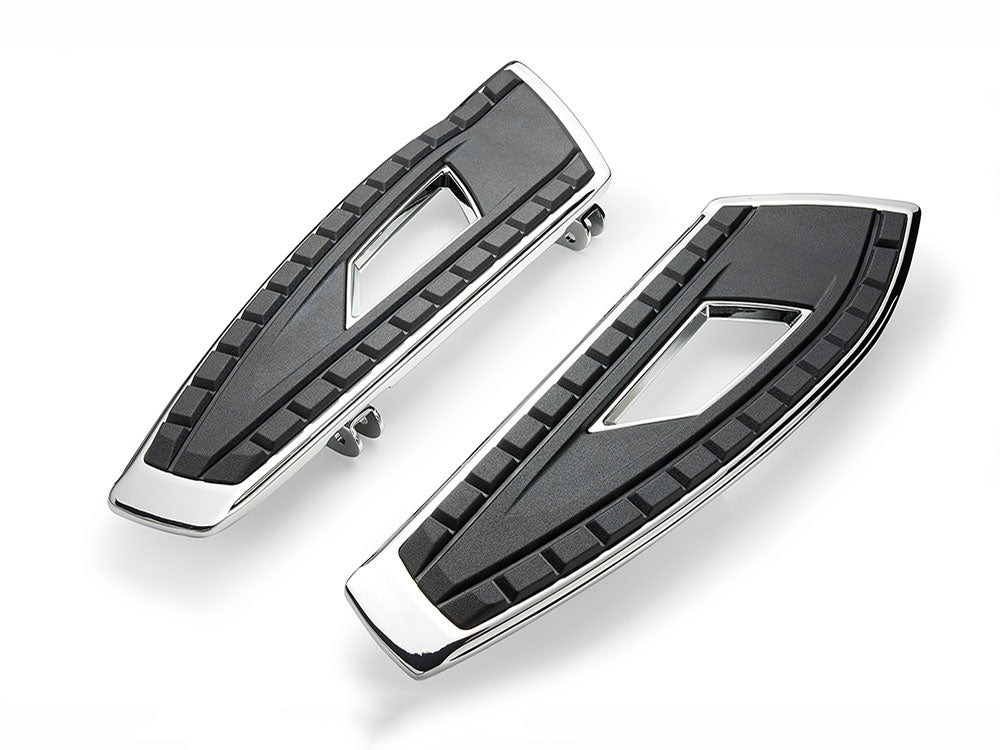 Ciro3D CIR-61700 Front Heavy Chicane Floorboards Chrome for Touring 82-Up/FL Softail 86-17/Dyna Switchback 12-16