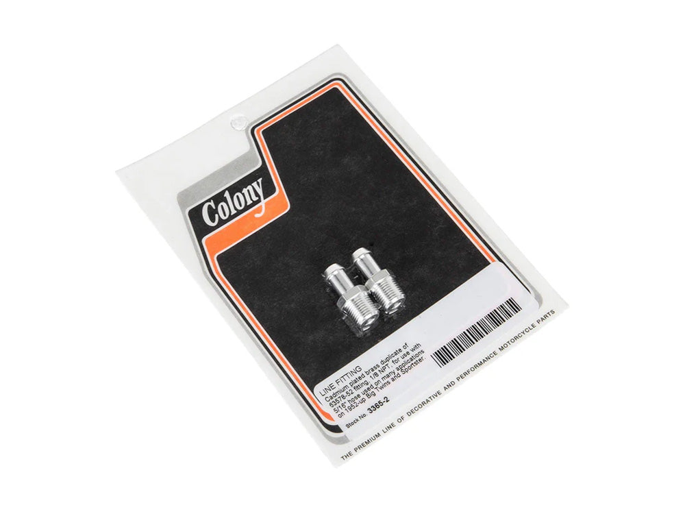 Colony Machine CM-3365-2 Oil Line Vent Fitting w/1/8" NPT Thread Cad Plated Fitting for 5/16" Hose