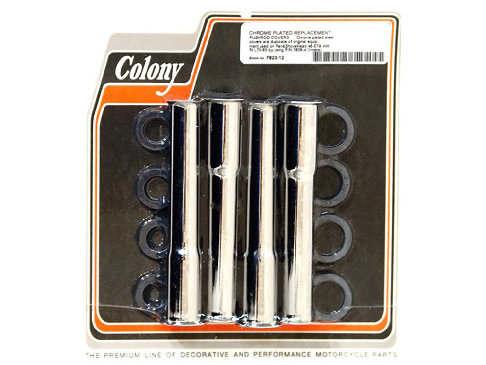 Colony Machine CM-7823-12 Lower Pushrod Covers Chrome for Panhead/Shovelhead 48-Early 79