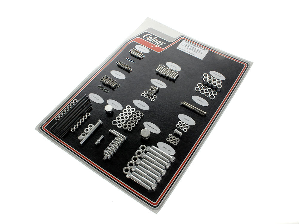 Colony Machine CM-8302-CAD Complete Stock Hardware Kit CAD Plated for Big Twin 48-57 w/Panhead Engine