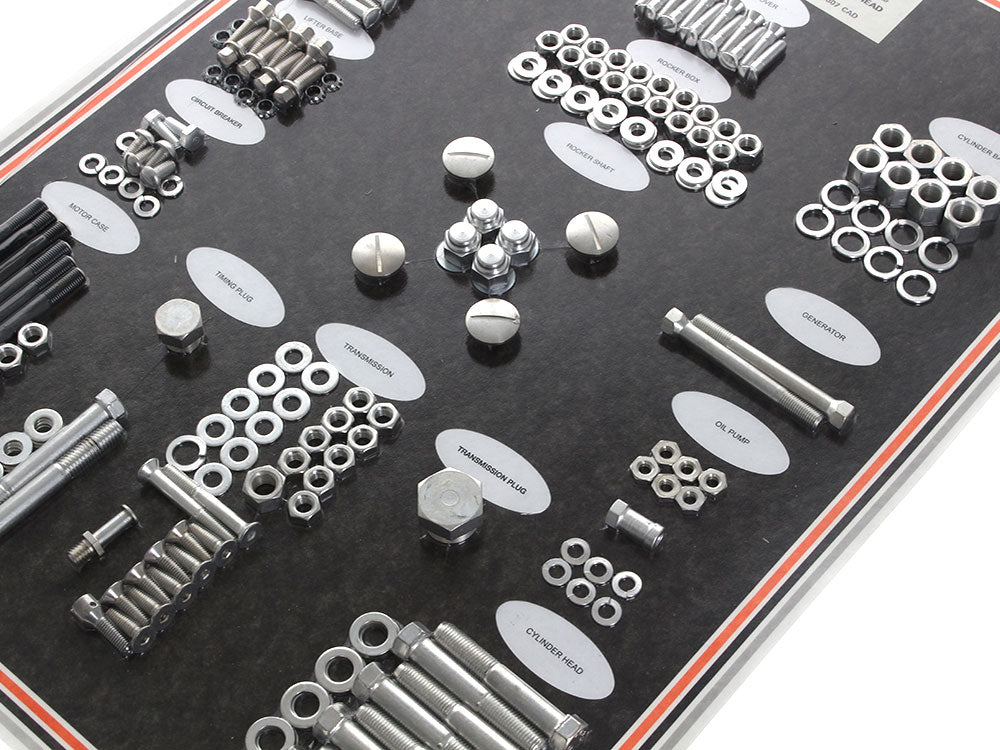 Colony Machine CM-8307-CAD Complete Stock Hardware Kit CAD Plated for Big Twin 66-69 w/Shovelhead  Engine