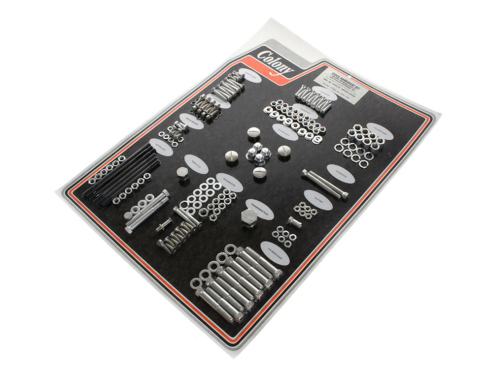 Colony Machine CM-8307-CAD Complete Stock Hardware Kit CAD Plated for Big Twin 66-69 w/Shovelhead  Engine