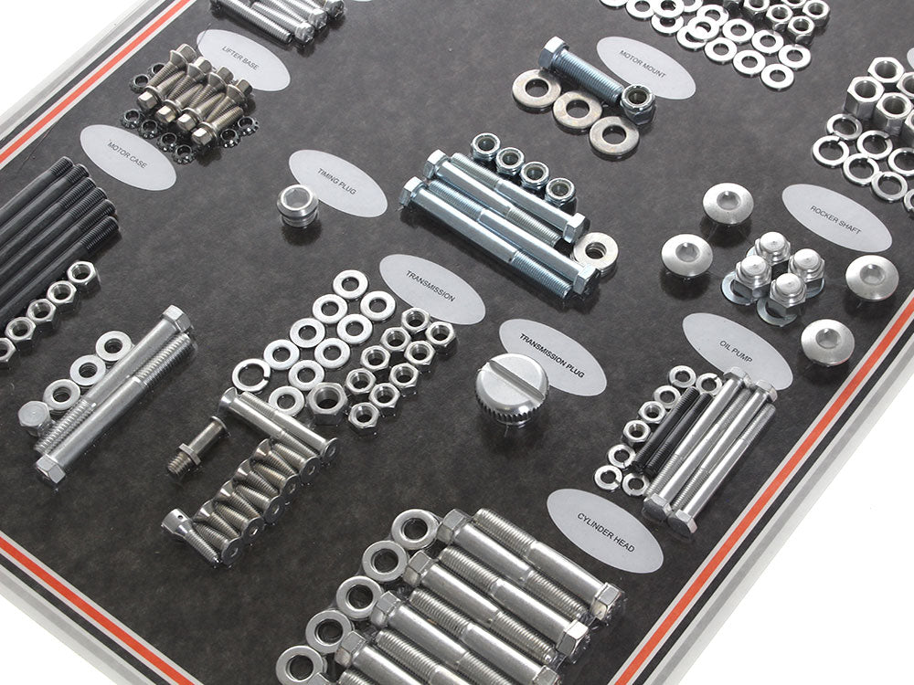 Colony Machine CM-8311-CAD Complete Stock Hardware Kit CAD Plated for Big Twin 70-75 w/Shovelhead  Engine