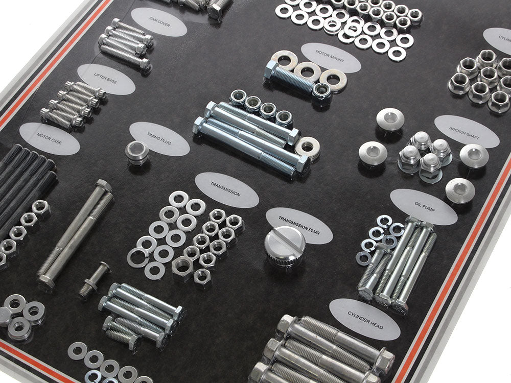 Colony Machine CM-8313-CAD Complete Stock Hardware Kit CAD Plated for Big Twin 79-80 w/Shovelhead Engine