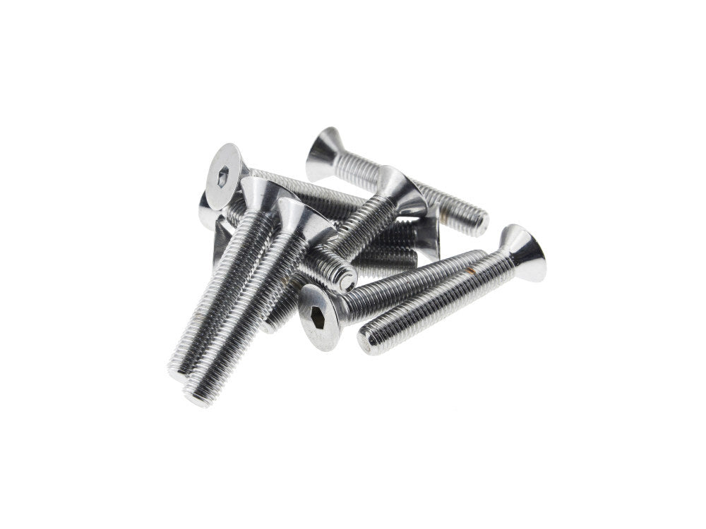 Colony Machine CM-FHS-110 1/4-28 x 1-1/2" UNF Flat Head Allen Bolts Chrome (10 Pack)