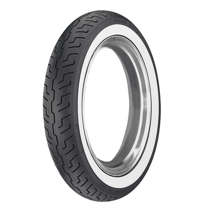 Dunlop K177 Wide White Wall Front Tyre 120/90 B-18 65H Tubeless - EasyR