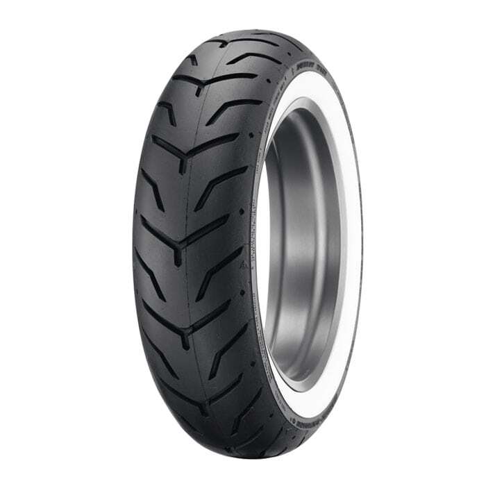 Dunlop D407 Wide White Wall Rear Tyre 180/65 B-16 81H Tubeless - EasyR