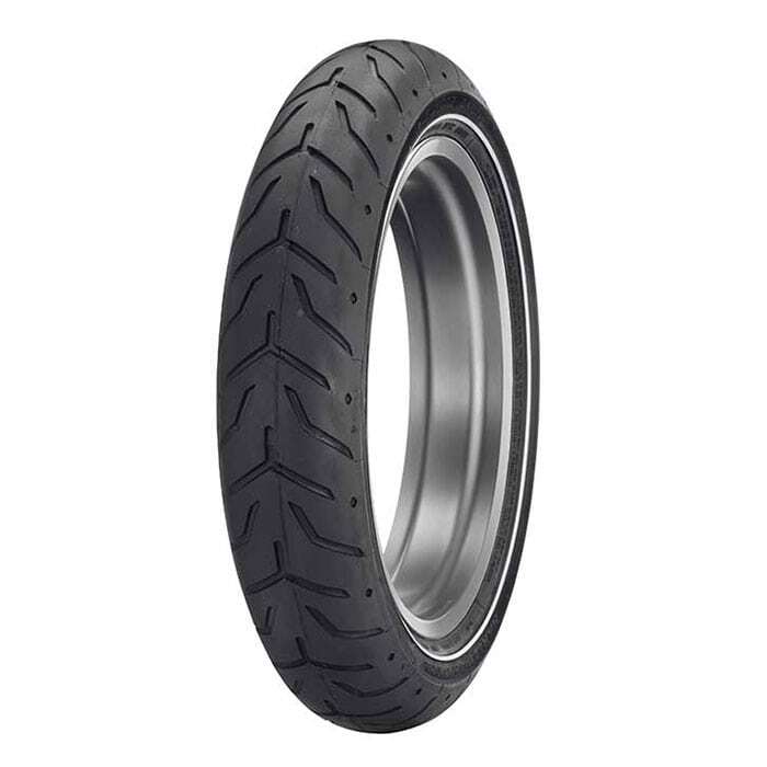 Dunlop D408 Narrow White Band Front Tyre 130/80 B-17 65H Tubeless - EasyR