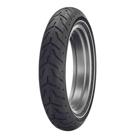 Dunlop D408 Narrow White Band Front Tyre 130/80 B-17 65H Tubeless - EasyR