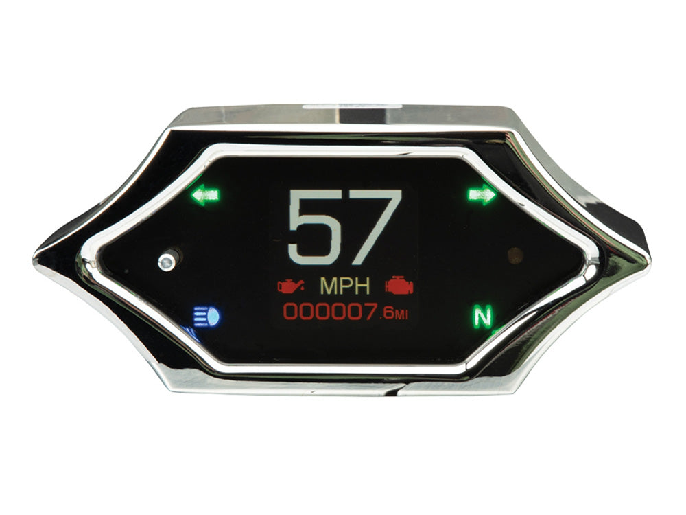 Dakota Digital DAK-MLX-5200 Spike 4-1/2" x 2" KPH Speedometer Chrome