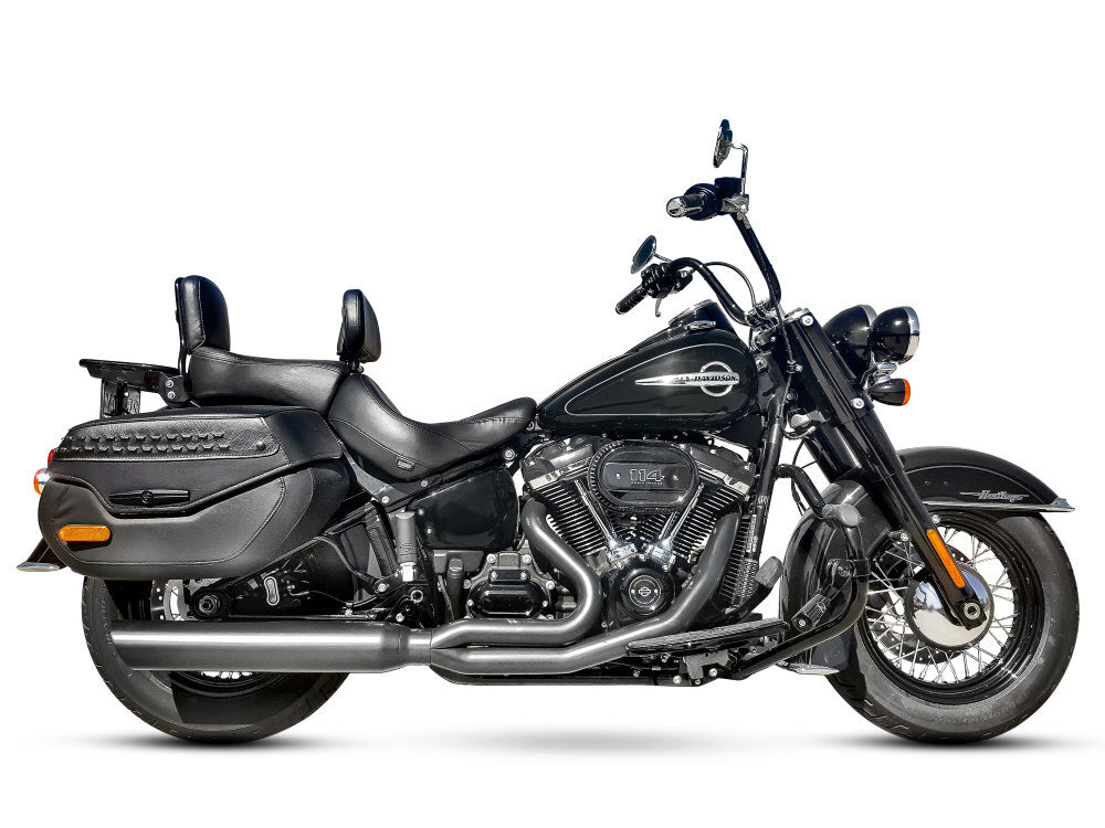 D&D Exhaust DD634Z-31B Fat Cat 2-1 Exhaust w/Straight Muffler Black for Heritage Classic/Sports Glide 18-Up