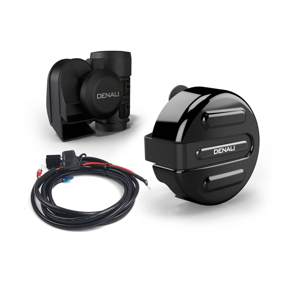 Denali SoundBomb V-Twin Dual-Tone Air Horn w/Cover Black