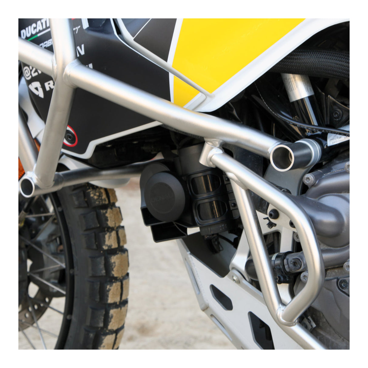 Denali Horn Mount for Ducati Desert-X 23-24 w/SoundBomb Original Dual-Tone Air Horn