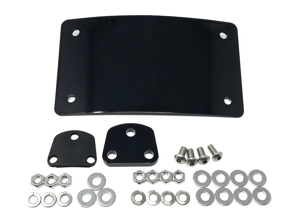 DK Custom Products DK-LPR-LP-LD Curved Radius Laydown Number Plate Backing Plate Black