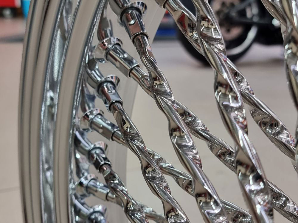 DNA Specialty DNA-CA21580650A 21" x 3.5" Cali Fat Spoke Front Wheel Chrome for FL Softail 11-Up