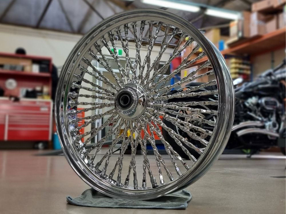 DNA Specialty DNA-CA21580650A 21" x 3.5" Cali Fat Spoke Front Wheel Chrome for FL Softail 11-Up