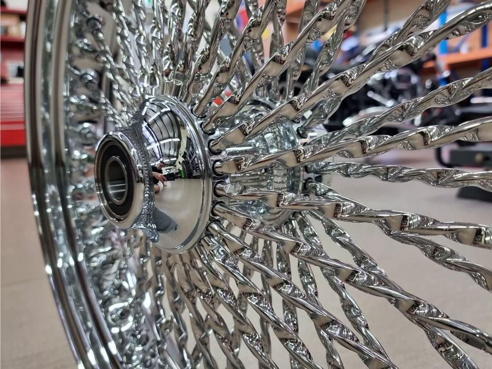 DNA Specialty DNA-CA21580650A 21" x 3.5" Cali Fat Spoke Front Wheel Chrome for FL Softail 11-Up