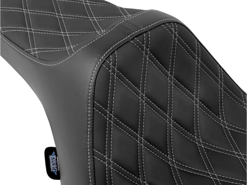 Drag Specialties DS-0801-1919 Predator 3 Dual Seat w/Silver Double Diamond Lattice Stitch for Harley-Davidson CVO Touring 23-Up/Street Glide/Road Glide 24-Up/Touring 25-Up