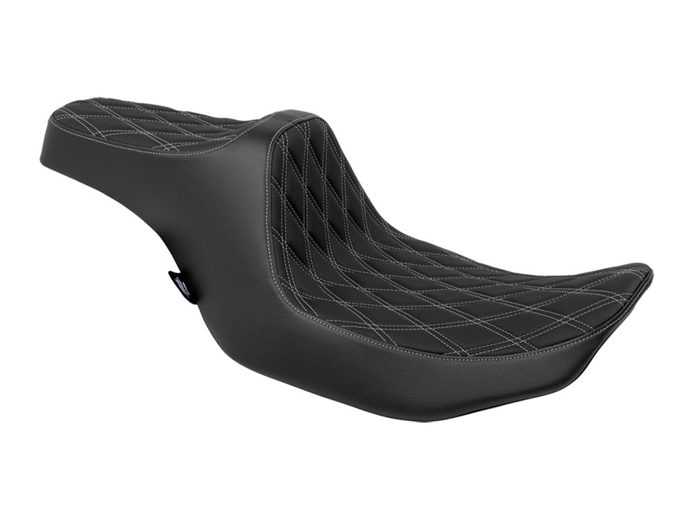 Drag Specialties DS-0801-1919 Predator 3 Dual Seat w/Silver Double Diamond Lattice Stitch for Harley-Davidson CVO Touring 23-Up/Street Glide/Road Glide 24-Up/Touring 25-Up