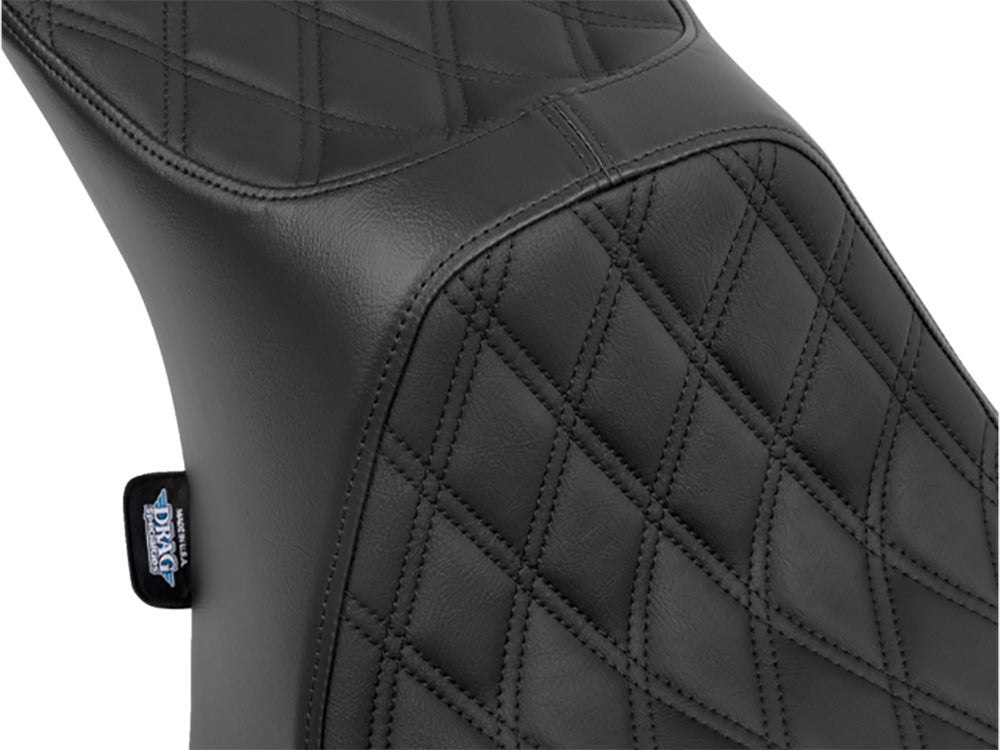 Drag Specialties DS-0801-1931 Predator 3 2-Up Dual Seat w/Black Double Diamond Lattice Stitch for Harley-Davidson CVO Touring 23-Up/Street Glide/Road Glide 24-Up/Touring 25-Up