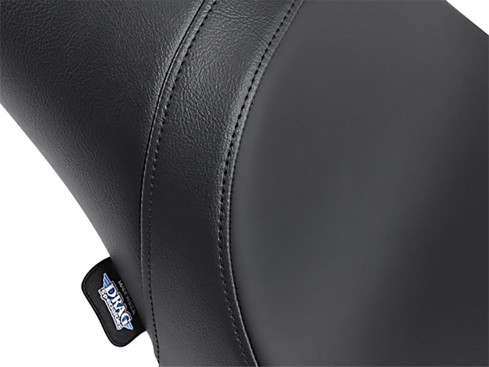 Drag Specialties DS-0802-0467 Predator Dual Seat Smooth Solar Leather Black for Harley-Davidson Softail 00-17 w/130 or 150 OEM Rear Tyre