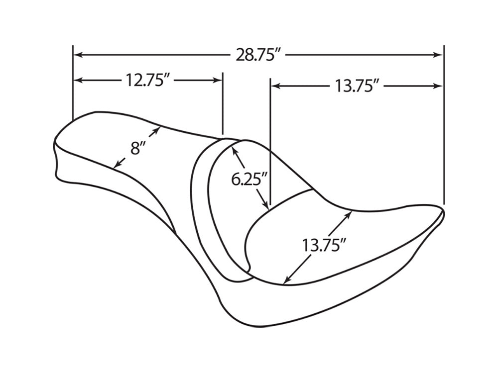 Drag Specialties DS-0802-0729 Predator 2-Up Dual Seat Smooth Solar Leather Black for Harley-Davidson Softail 84-99