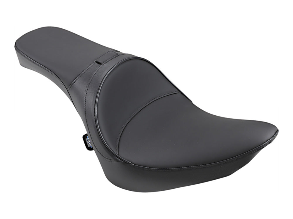 Drag Specialties DS-0802-0729 Predator 2-Up Dual Seat Smooth Solar Leather Black for Harley-Davidson Softail 84-99