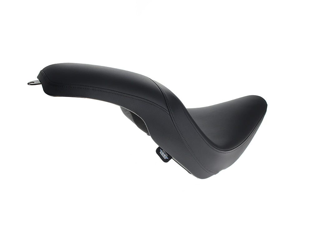 Drag Specialties DS-0802-0779 Predator Dual Seat Smooth Solar Leather Black for Harley-Davidson Softail Slim 12-17/Blackline 11-13